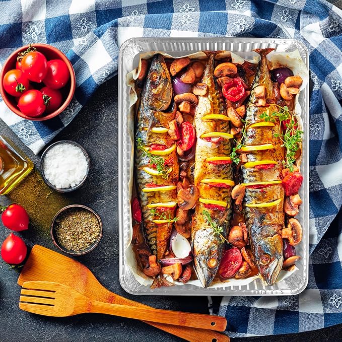 PLASTICPRO Aluminum Pans 5 Pack Disposable Cookie Sheets 13 x 17 Baking Pans - Image 5