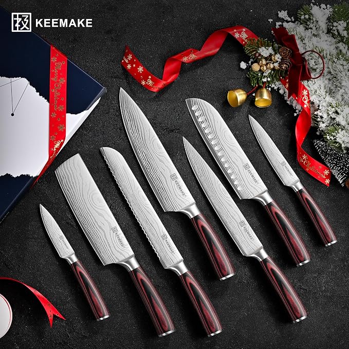 KEEMAKE Kitchen Knife Set, Ultra Sharp Chef Knife Set 7-Piece, High Carbon - Image 8
