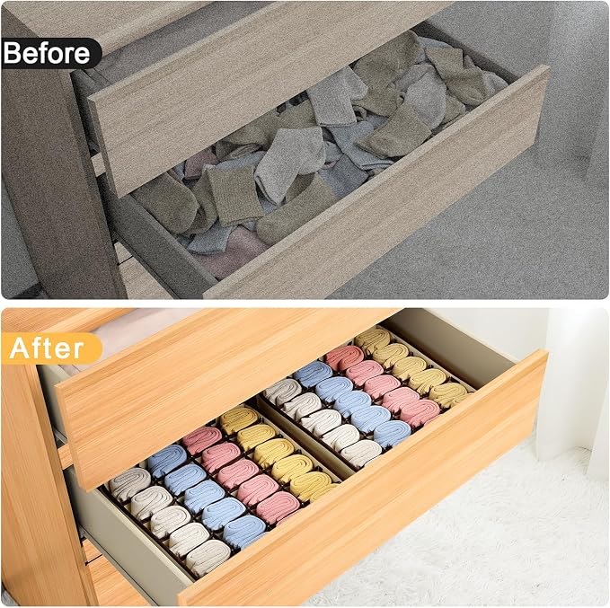 Joyoldelf Sock Organizer Drawer Organizer - Image 6