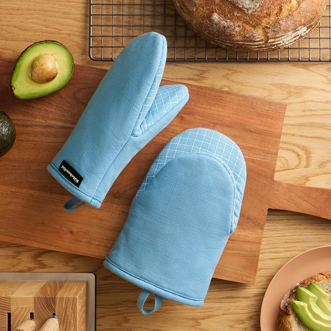 KITCHENAID Gourmet Series Gridlines Mini Oven Mitts 2-Pack Set, Heat Resistant - Image 2
