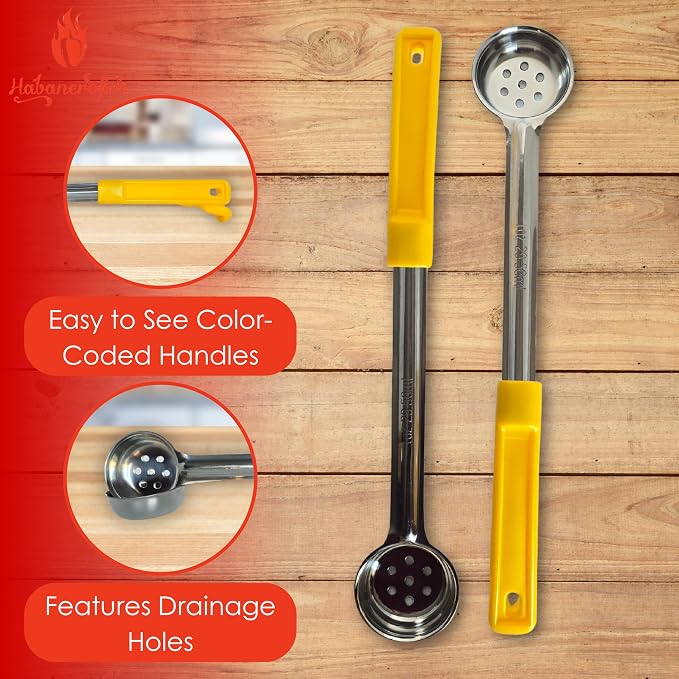 1 Ounce Slotted Stainless Steel Portion Control Ladle Spoon - Image 2