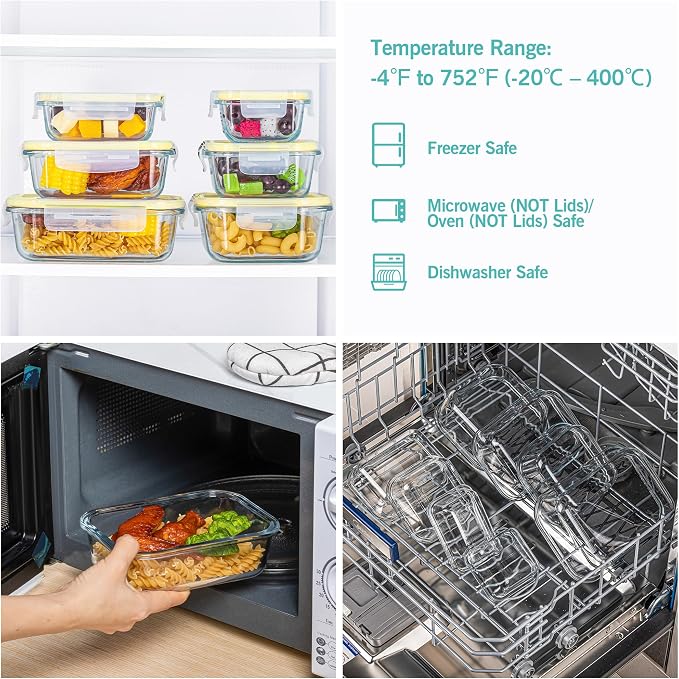 Vtopmart 8 Pack Glass Food Storage Containers - Image 4