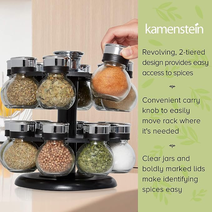 Kamenstein Ellington 16 Jar Revolving Spice Rack - Image 7