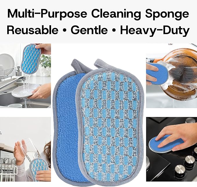 Multi-Purpose Scrub Sponges Kitchen – 12 Pack Dish Sponge, Dual-Sided - Image 3