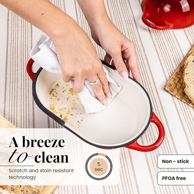 Dutch Oven For Sourdough Bread Baking – Enamelled Cast Iron Bread Loaf Pot – - Image 4