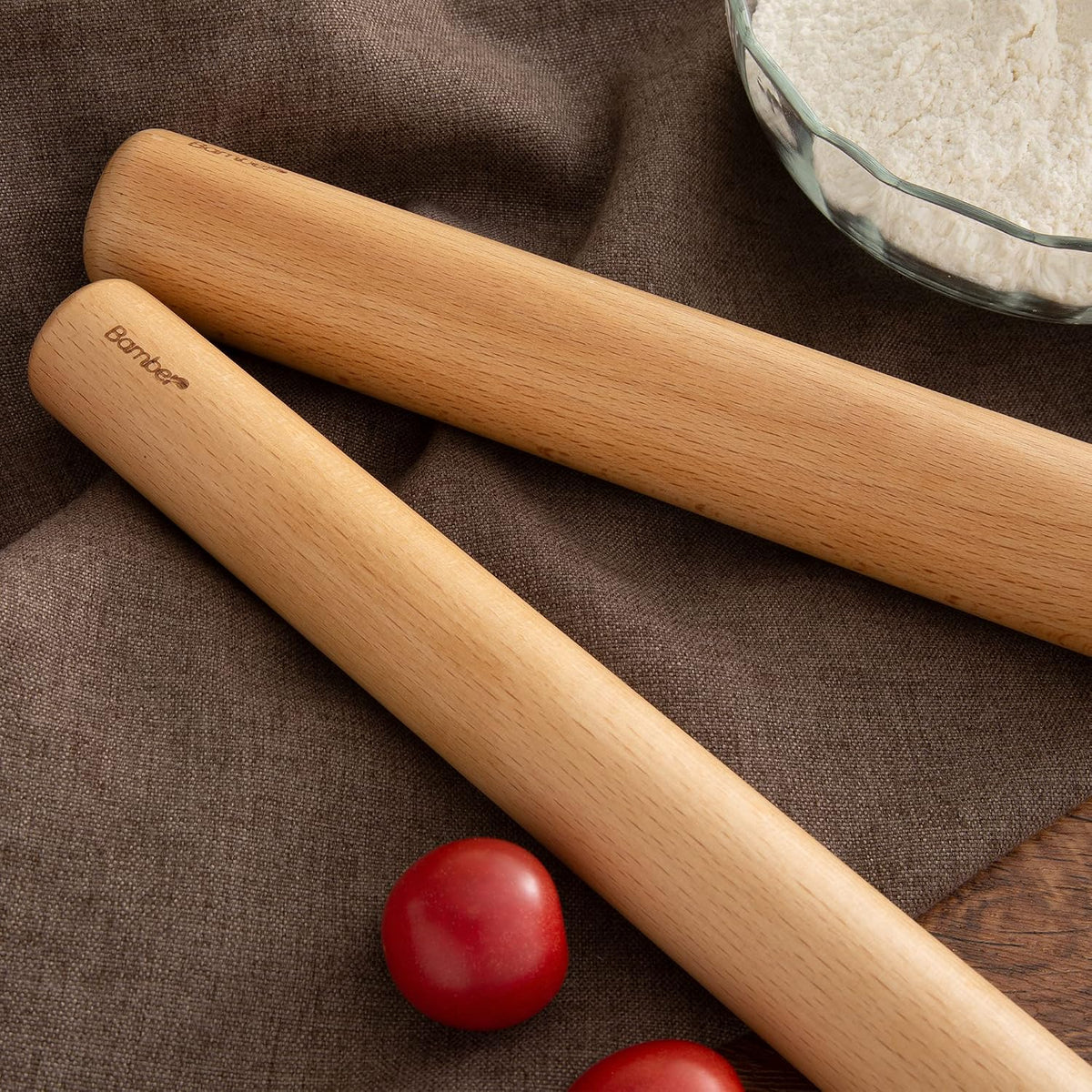 Bamber Mini Wood Rolling Pin for Baking Small Wooden Rolling Dowel