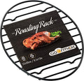 Black Oval Roasting Rack with Integrated Feet | Stainless Steel Kitchen Rack by GOURMEX