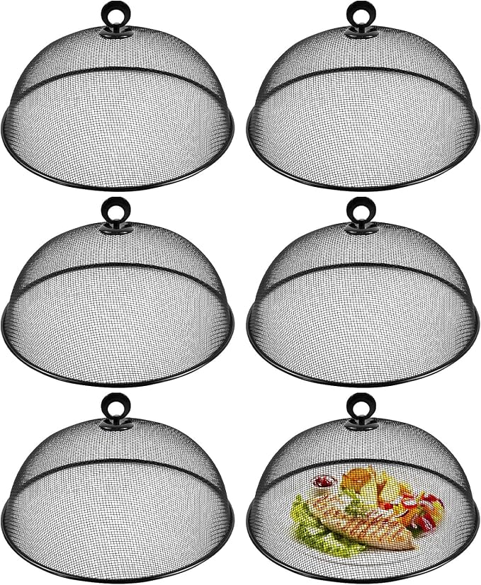 6 Pcs Metal Mesh Food Cover 11 Inch Mesh Food Tents Fly Fruit Screen Food Net by Unknown