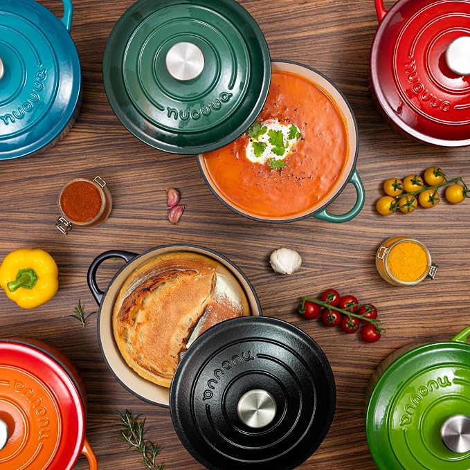 Cast Iron Dutch Oven with Lid – Non-Stick Ovenproof Enamelled Casserole Pot – - Image 4
