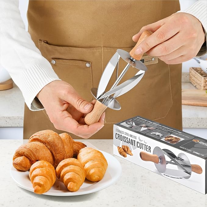 Stainless Steel Croissant Cutter, Irregular Roller Cutter - Image 4