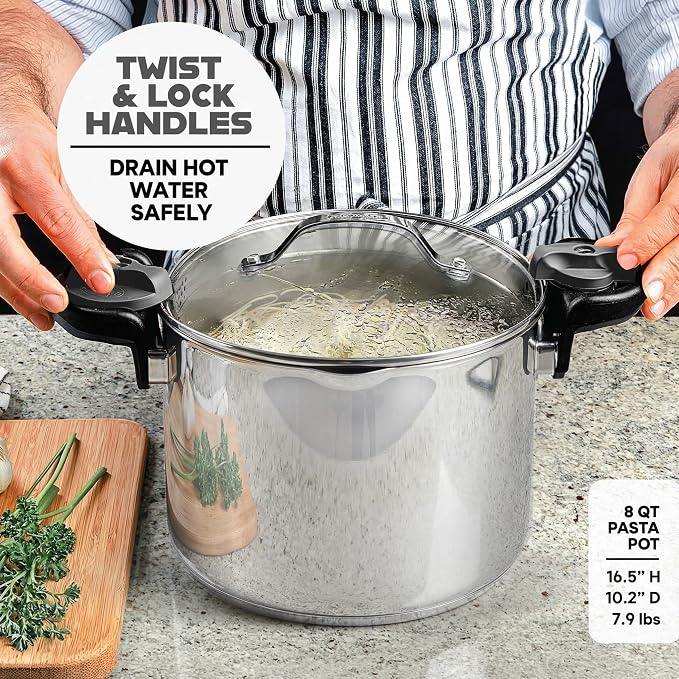 GOTHAM STEEL 8 Qt Nonstick Pasta Pot - Image 3