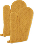 DII Basic Terry Collection 100% Cotton Quilted, Oven Mitt, Honey Gold, 2 Piece by DII