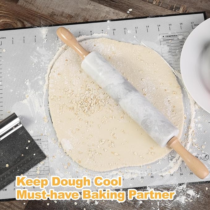 Koville African Natural Marble Rolling Pin, Non-Stick Polished Dough Roller - Image 6