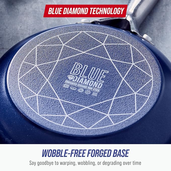 Blue Diamond Ceramic Nonstick 14" Frying Pan Skillet, PFAS-Free Cookware - Image 7
