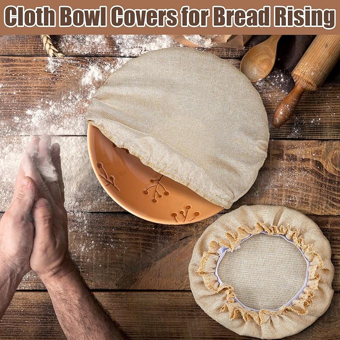 Patelai 10 Pcs Bowl Covers Reusable in 5 Size Stretch Cloth Fabric Elastic Food - Image 3