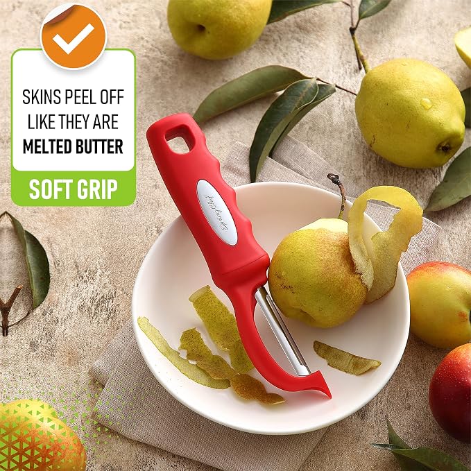 Spring Chef Premium Swivel Vegetable Peeler, Soft Grip Handle and Ultra Sharp - Image 4