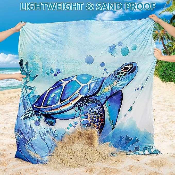 HIHOHO Beach Blanket Waterproof Sandproof Extra Large Beach Mat 79" X - Image 2