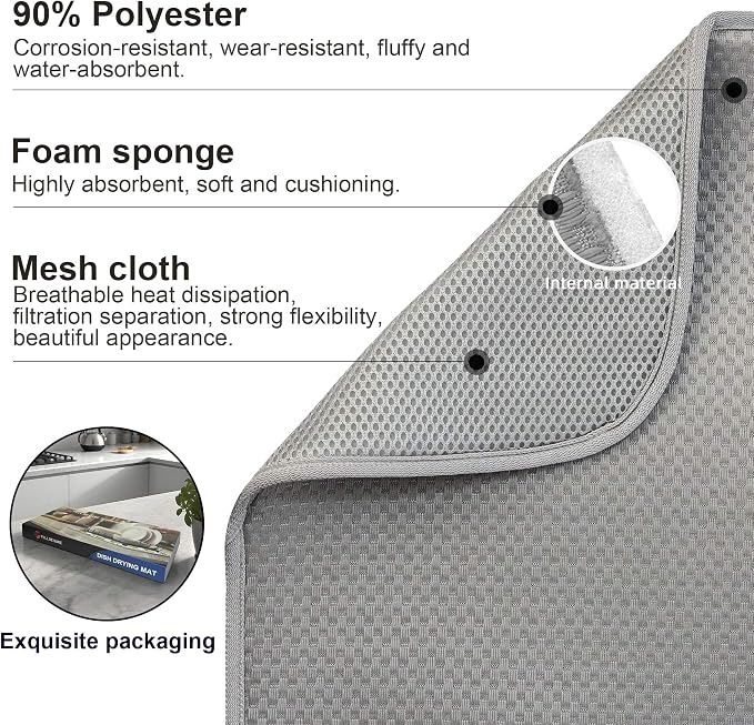2 Pack Dish Drying Mat, Dish Drying Mats - Image 4