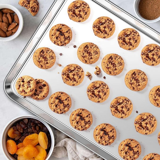 Homikit 1 Pack Baking Sheet, 20 x 14 Inches Stainless Steel Large Cookie Pan - Image 4