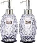 MALACHI Soap Dispenser Set, Crystal-Textured Diamond Glass by MALACHI