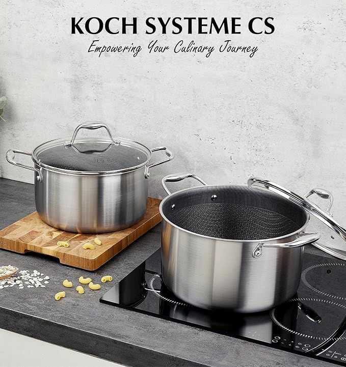 KOCH SYSTEME CS Triply Stainless Steel Pot 6 Quart, Nonstick Hybrid 18/10 - Image 7