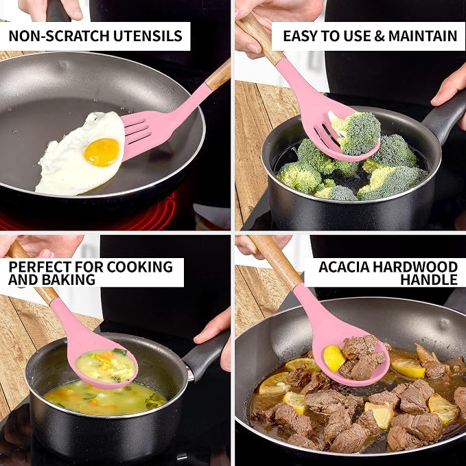 Zulay Kitchen Non-Stick Cooking Utensils Set - Image 3