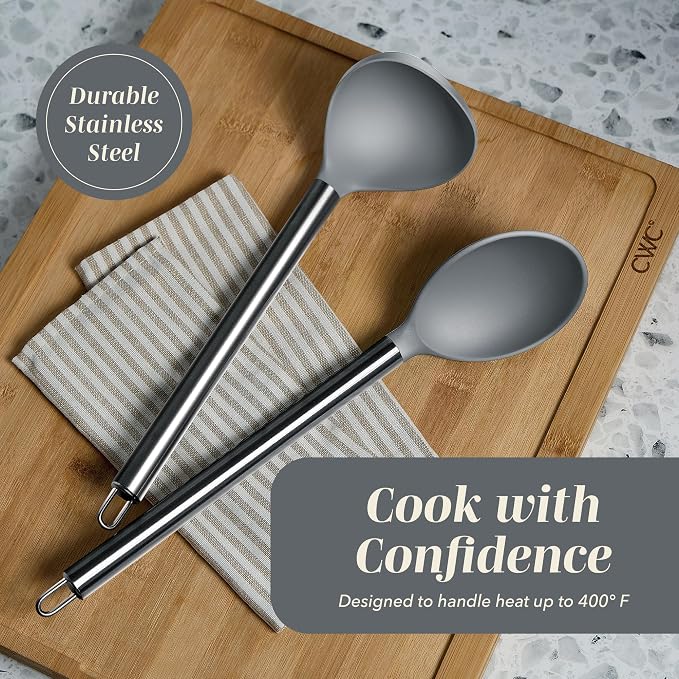 COOK WITH COLOR Silicone Cooking Utensils, Kitchen Utensil Set, Cooking Utensils - Image 5