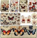 Fourluoo 10 Pcs Butterfly Kitchen Dish Towels Rugs Oven Mitts and Pot Holders by Fourluoo
