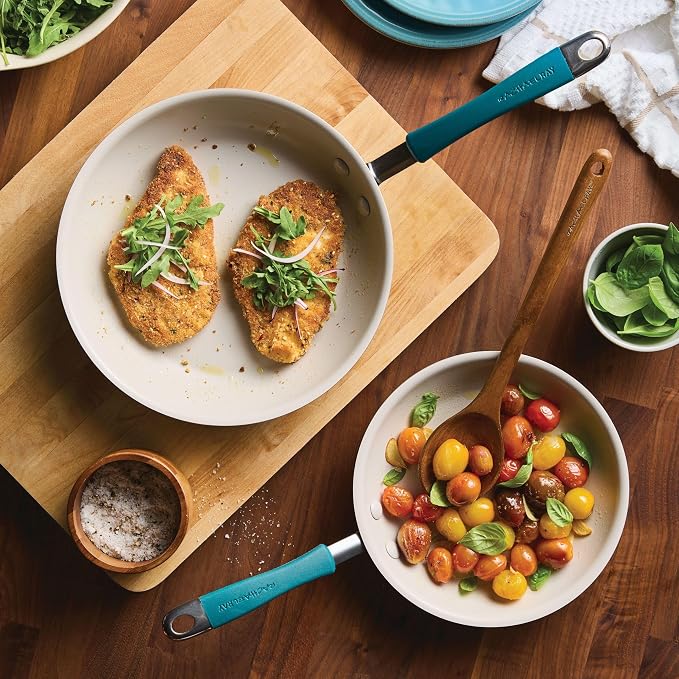 Rachael Ray Cucina Ceramic Nonstick Frying Pans/Skillet Set, Dishwasher Safe - Image 9