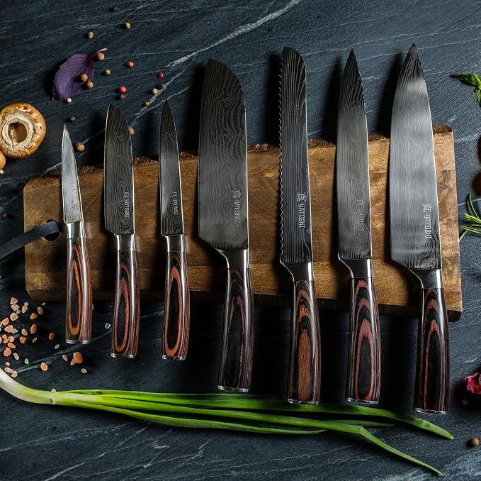 Yatoshi Professional Kitchen Knife Set, 15 Pieces, High Carbon Stainless Steel - Image 2