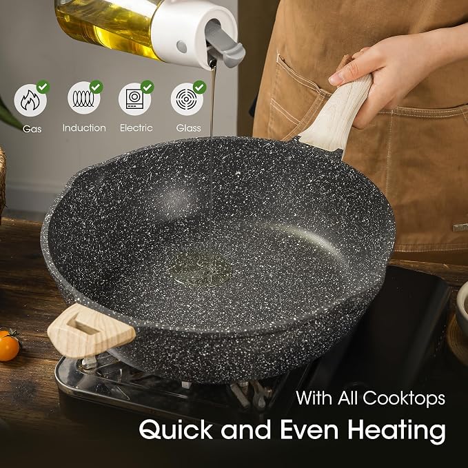 CAROTE 12.5 Inch Nonstick Deep Frying Pan - Image 4