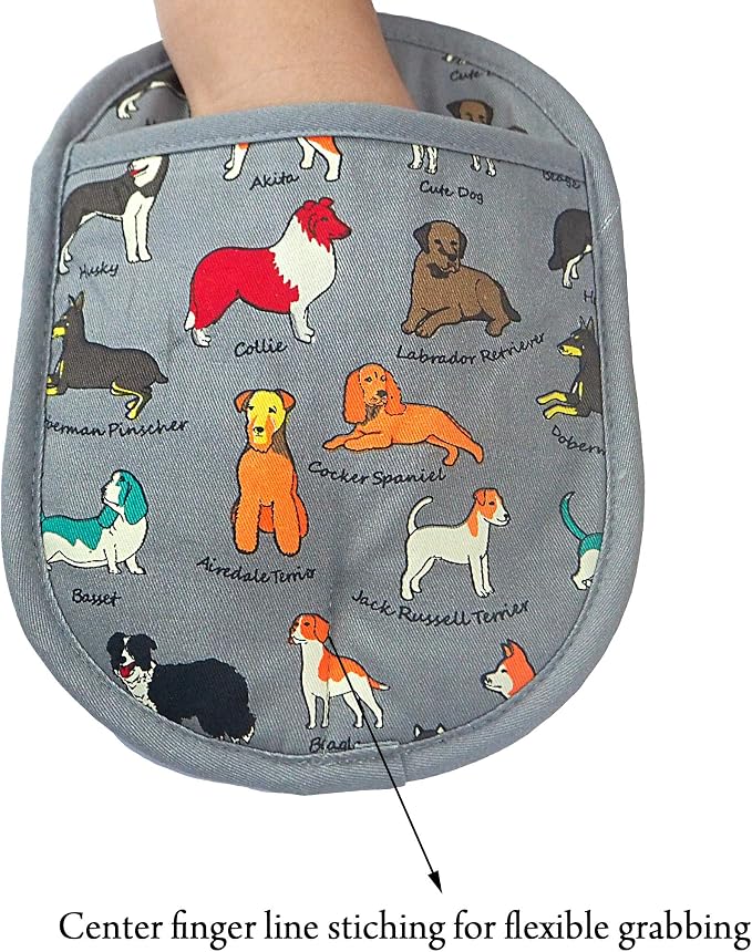 Pot Holders Set of 2 with Transparent Clear Silicone Shell and Nice Dog - Image 5