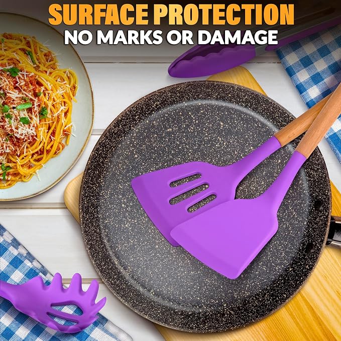 12 Pcs Purple Kitchen Utensils Set - Image 7