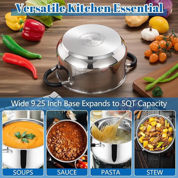 E-far 5Qt Stainless Steel Pot, Stock Pot - Image 4