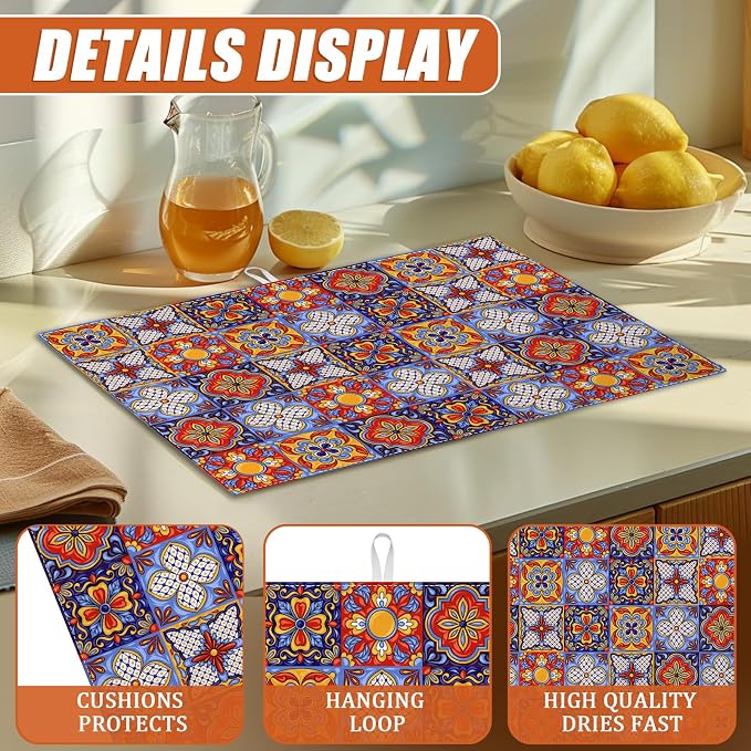 Talavera Mexican Tiles Dish Drying Mat - Image 3