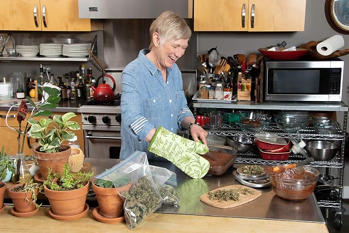 Blue Q Food Has Weed in It Funny Oven Mitts - Image 3
