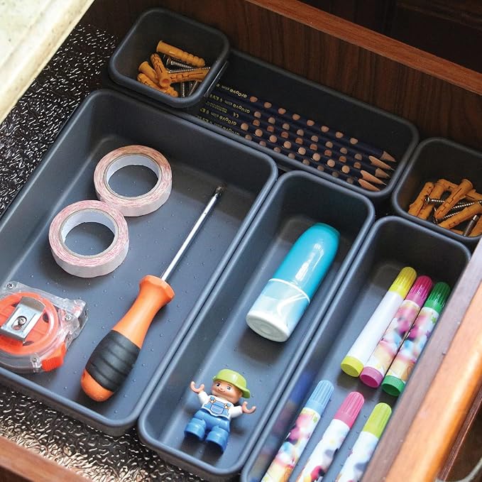 TENABORT 42 Pack Interlocking Desk Drawer Organizer Tray Dividers Plastic - Image 5