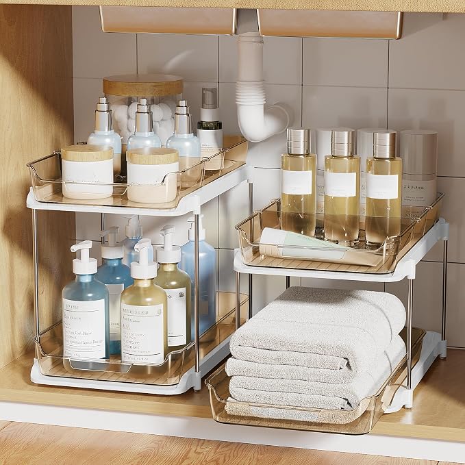 Delamu 2-Tier Multi-Purpose Bathroom Under Sink Organizers and Storage - Image 6