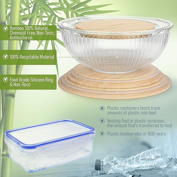Stackable Space-Saving Nesting Set of 3 Glass Bowls - Image 5