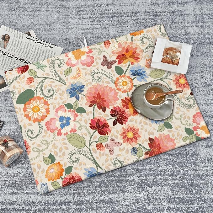 Mandala Flowers Dish Drying Mat 18x24 Inch, Microfiber Absorbent Fast Dry Mat - Image 7