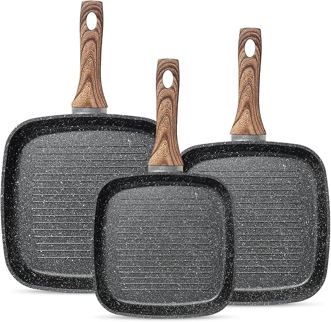 3 Pcs Pots and Pans Set, Nonstick & Non-Toxic Healthy Pots and Pans by RayBear