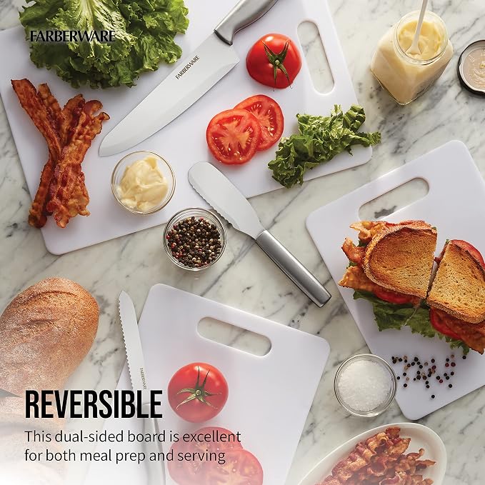 Farberware Large Cutting Board, Dishwasher- Safe Plastic Chopping Board - Image 4
