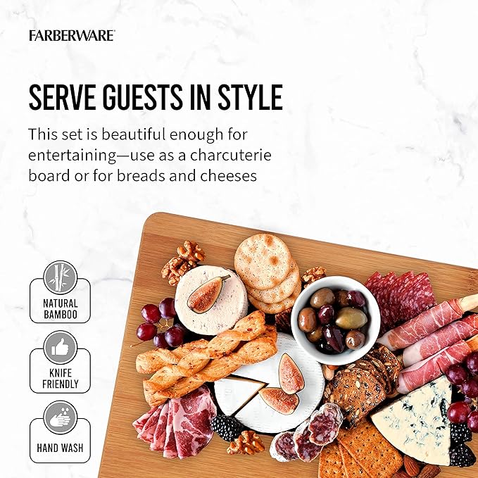Farberware 3-Piece Wood Cutting Board Set, Reversible Chopping Boards - Image 4