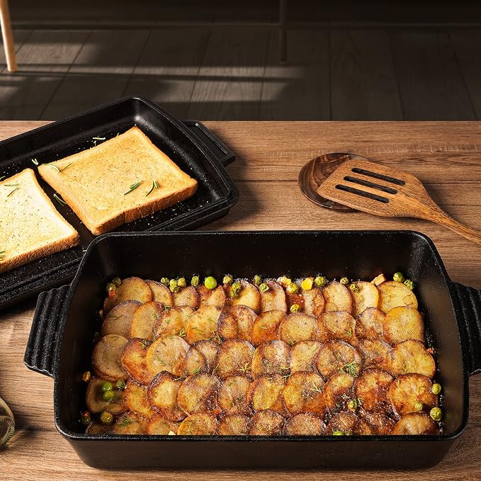 Northriver Casting 2-In-1 Pre Seasoned Cast Iron Dutch Oven - Image 2