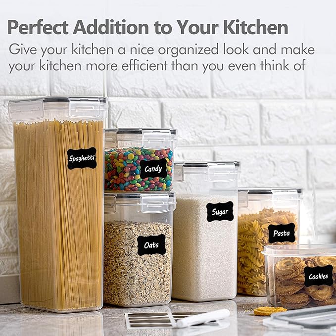 CHEFSTORY Airtight Food Storage Containers Set, Sugar and Cereal, Plastic Dry - Image 6