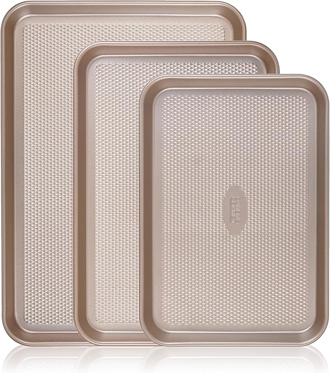 Baker's Secret Baking Sheet Pan Set, 3x Cookie Sheets by BakersSecret