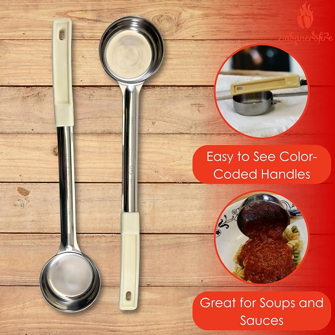 3 Ounce Solid Stainless Steel Portion Control Ladle Spoon - Image 2