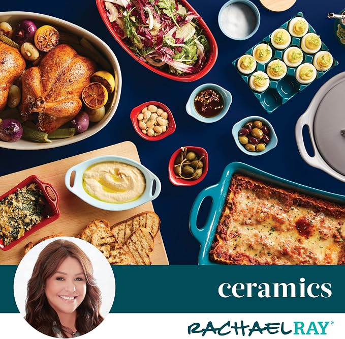 Rachael Ray Ceramics Au Gratin Set, Rectangular, Two 12-ounce, Agave Blue - Image 5