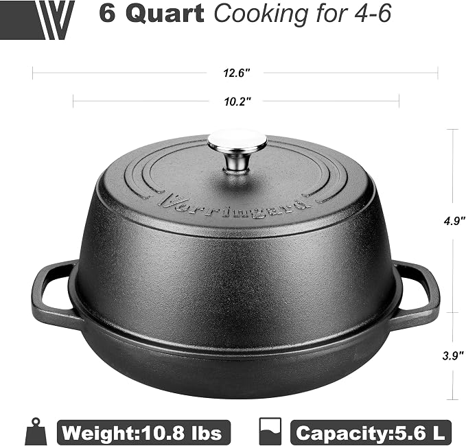 VORRINGARD Cast Iron Dutch Oven Pot - Image 2