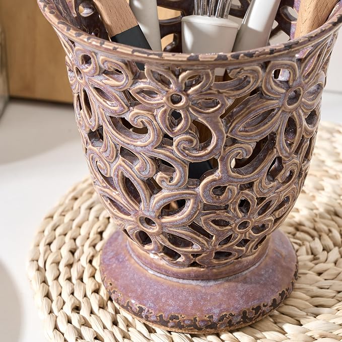 Utensil Holder for Kitchen Counter, Modern Farmhouse Cooking Utensil Holder and - Image 8